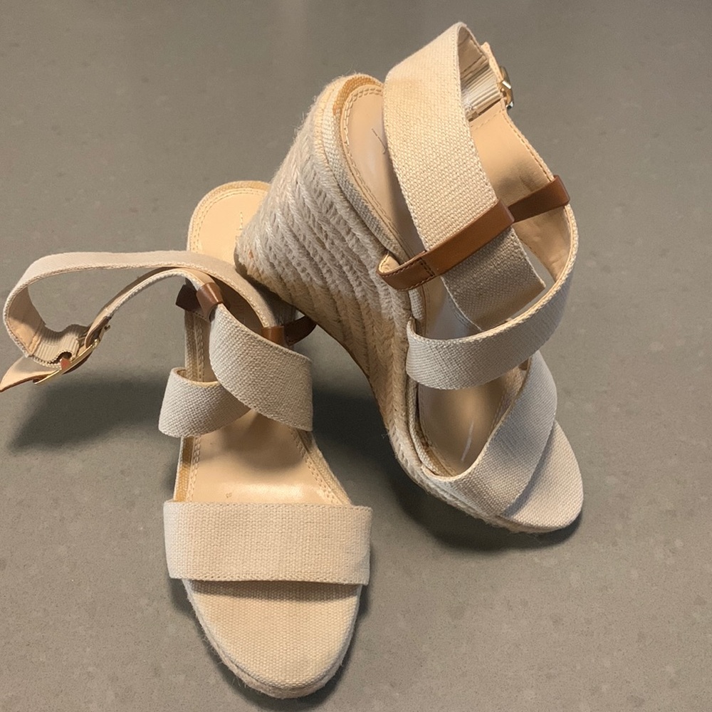 Cream espadrille wedges